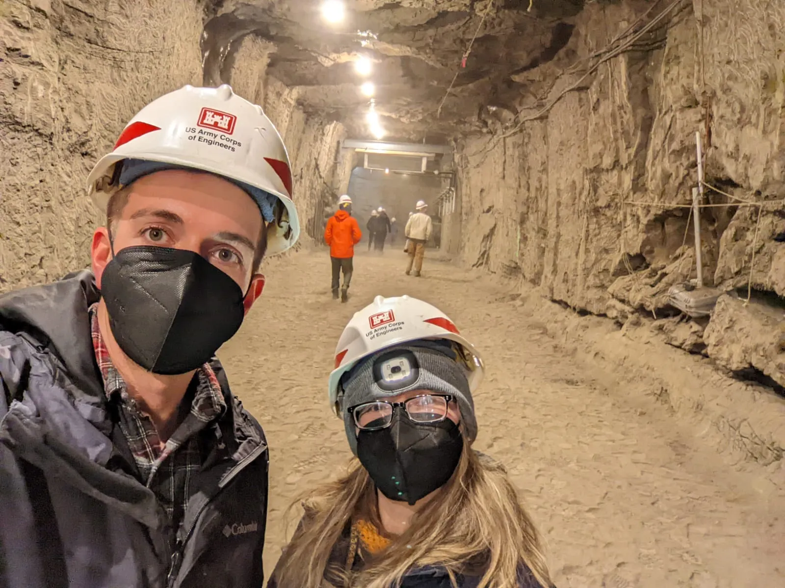 Roisin and Luke in the permafrost tunnel out Fairbanks, Alaska
