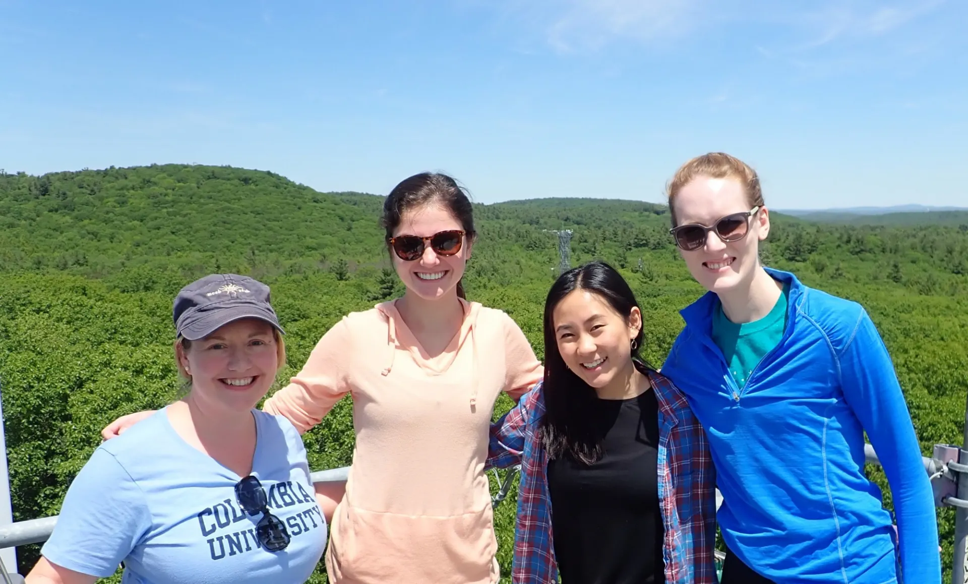 Our team on the top of the Hardwood tower surveying the forest