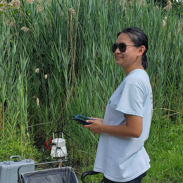 Felicity measuring methane at a wetland