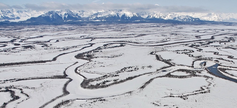 Snow covered wetlands in Alaska